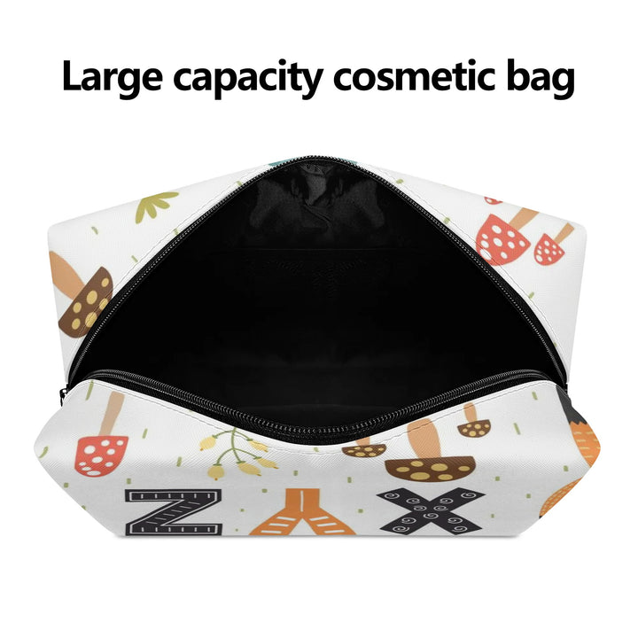 ABCD PU Cosmetic Bag - White