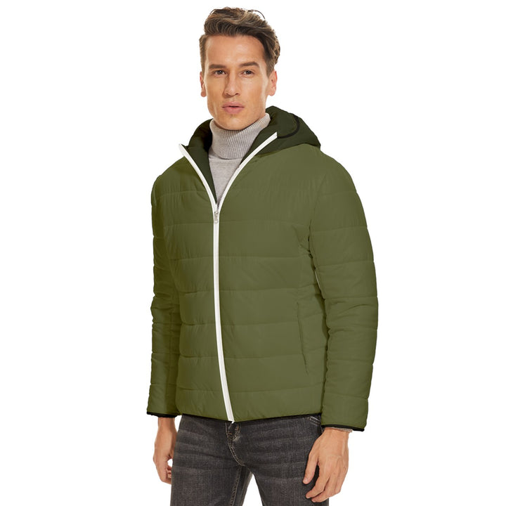Hooded Quilted Jacket - Army Green