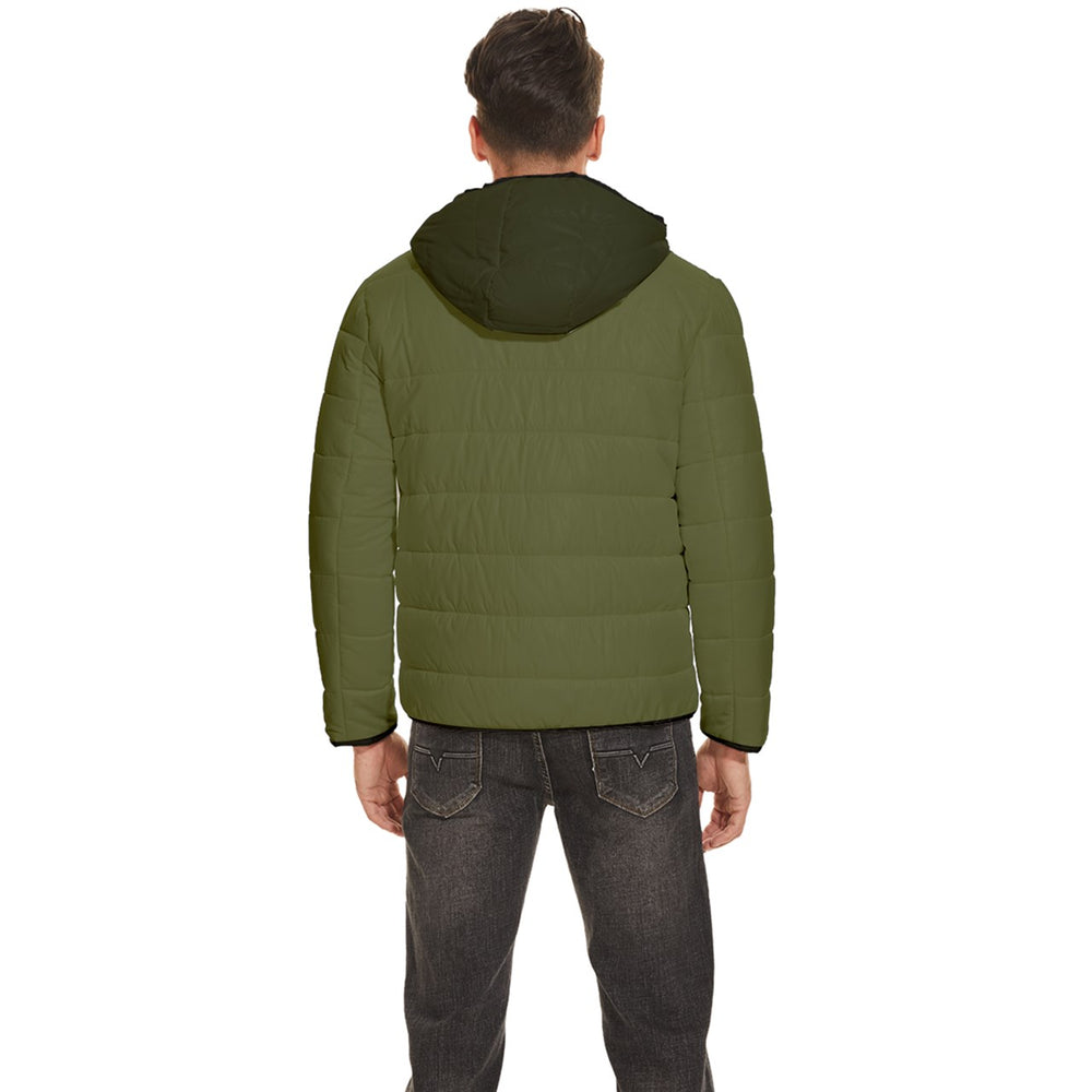 Hooded Quilted Jacket - Army Green