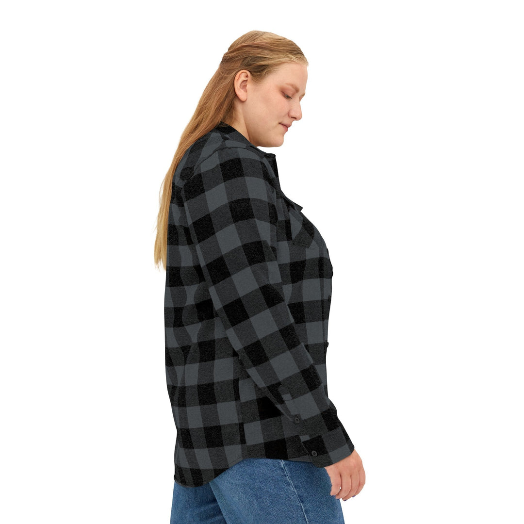 Plaid Women Luxury Flannel Shirt - Charcoal Heather