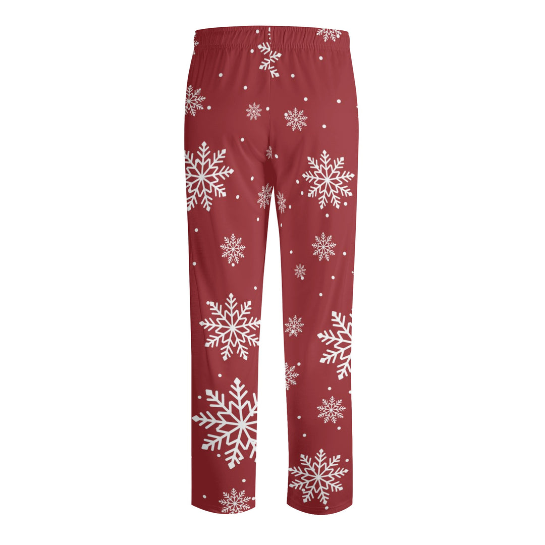 Christmas Snow Long Sleeve Pajama Set - Red