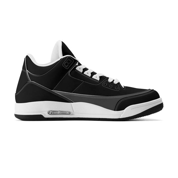 حذاء رياضي لكرة السلة من الجلد للنساء - أسود ملكي