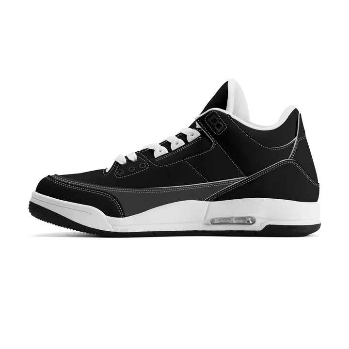 حذاء رياضي لكرة السلة من الجلد للنساء - أسود ملكي