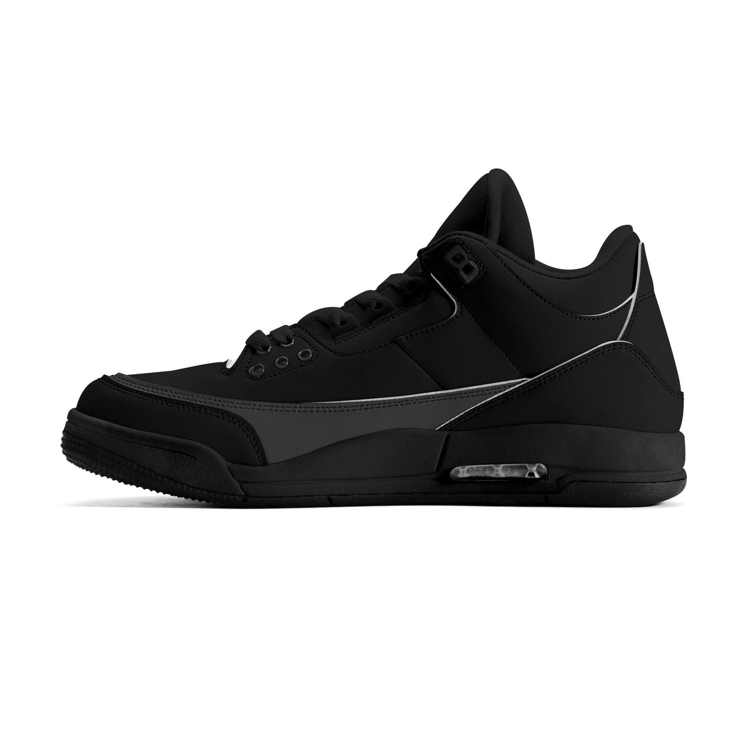 Women Leather Basketball Sneakers - Royal Black