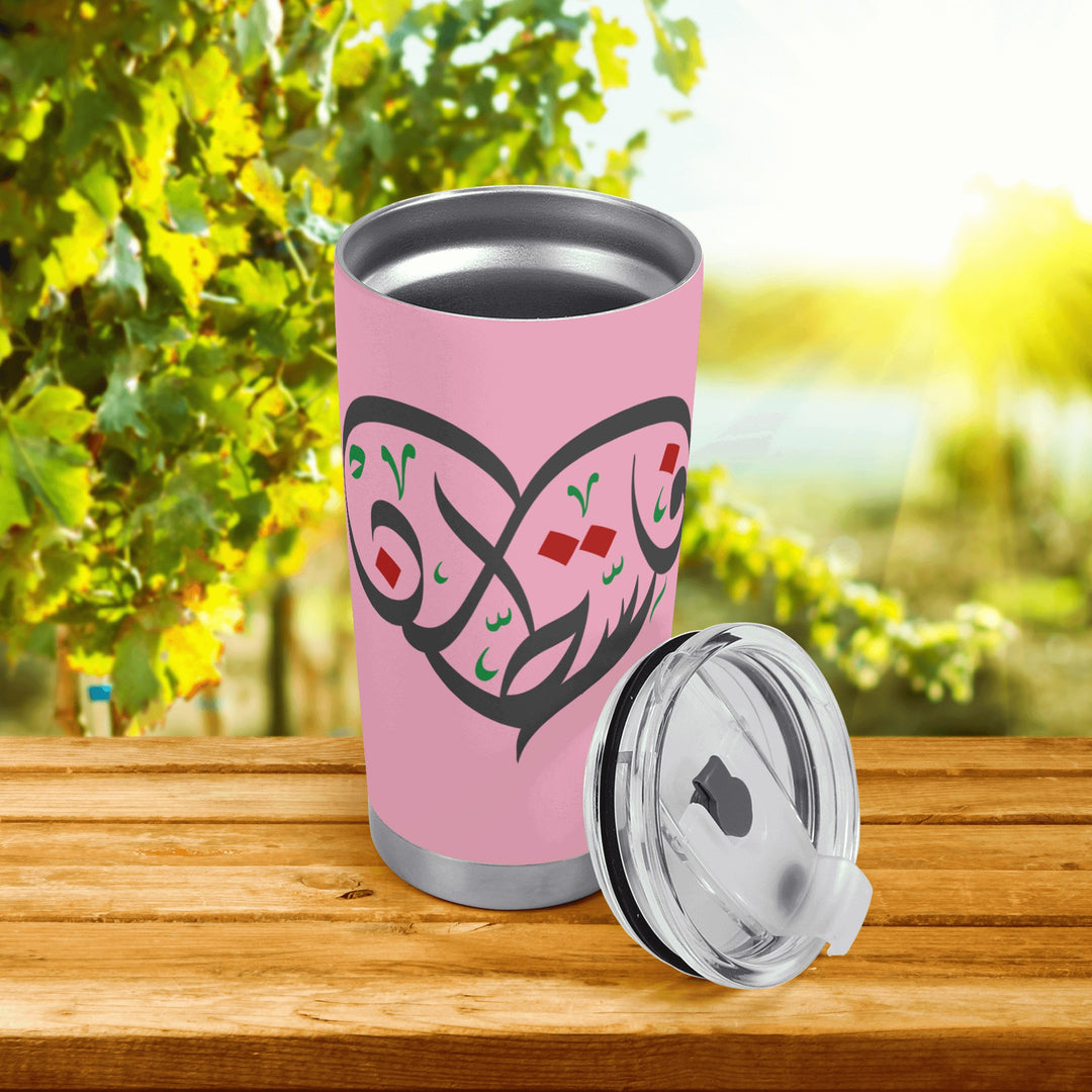 Heart Palestine Car Cup - Pink