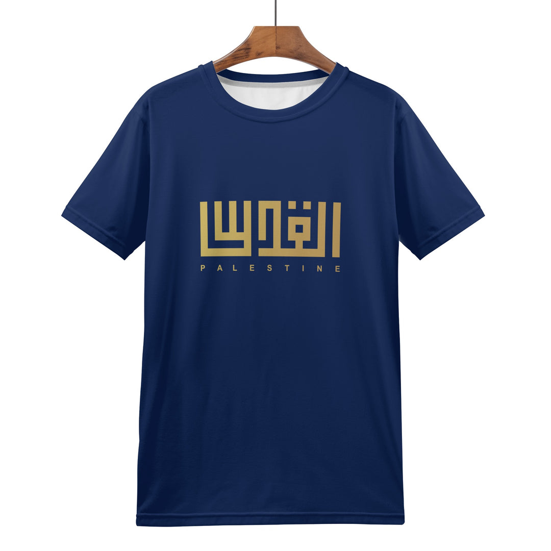 Mens Jerusalem Word Staple T-Shirt - Dark Blue