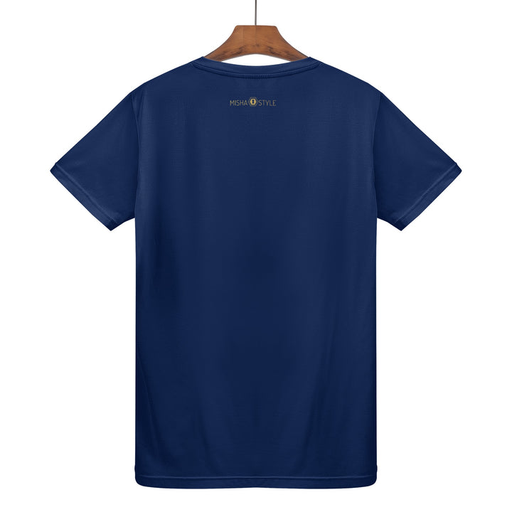 Mens Jerusalem Word Staple T-Shirt - Dark Blue