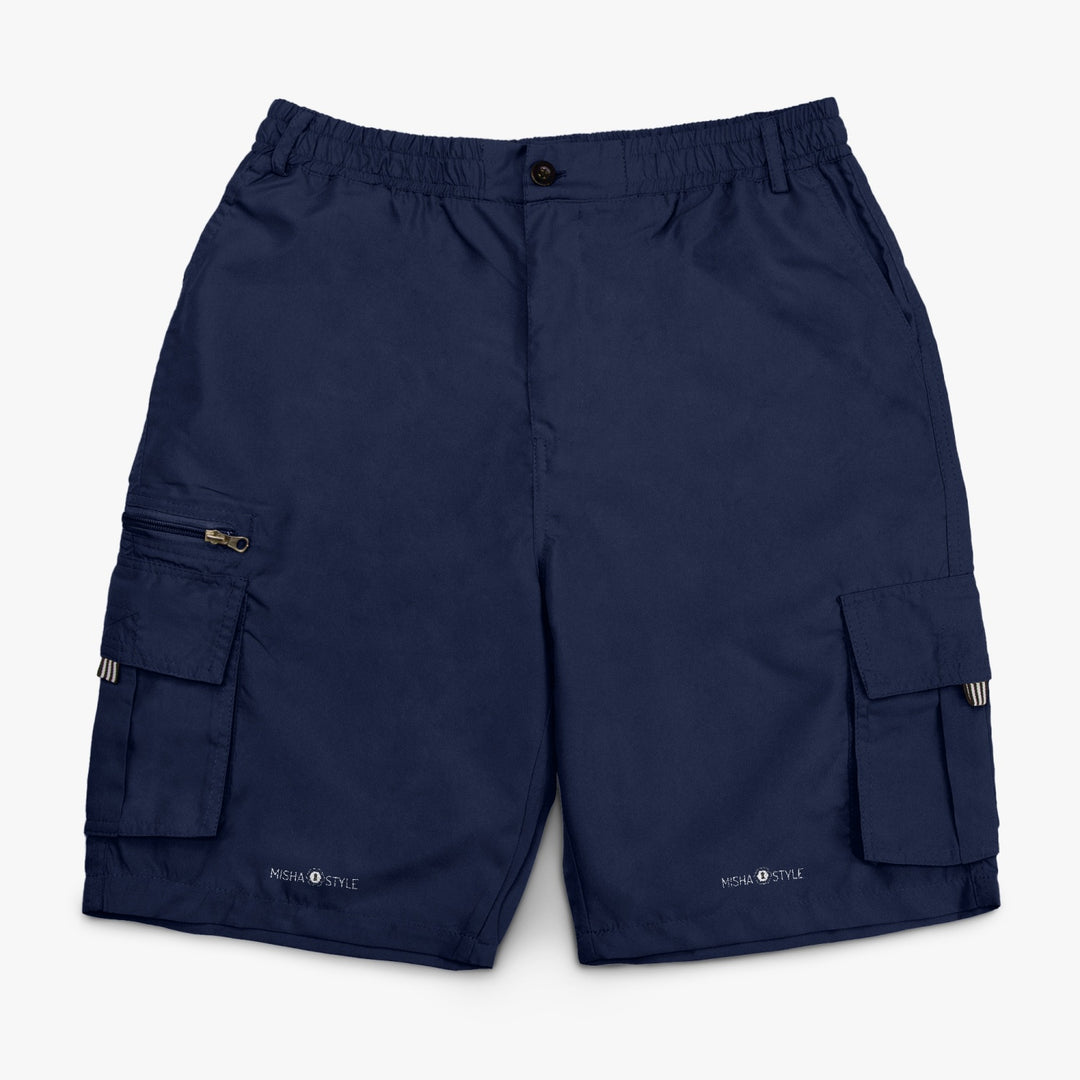 Misha Comfortable Men's Cargo Shorts - Navy