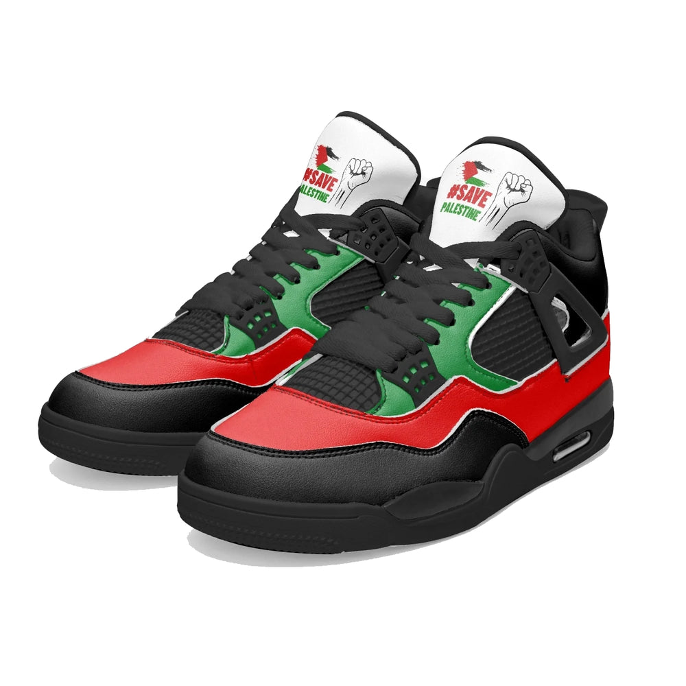 Save Palestine Basketball Sneakers -Black Sole