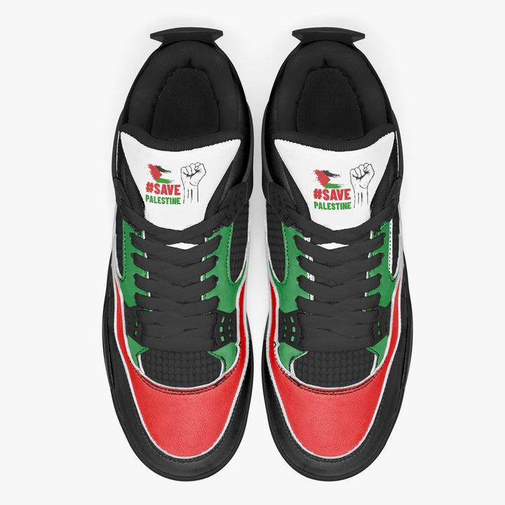 Save Palestine Basketball Sneakers -Black Sole