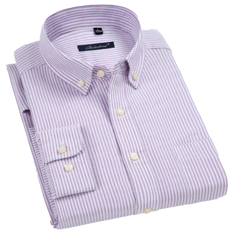 Plus Size Spring Men's Pure Cotton Shirt - Plaid