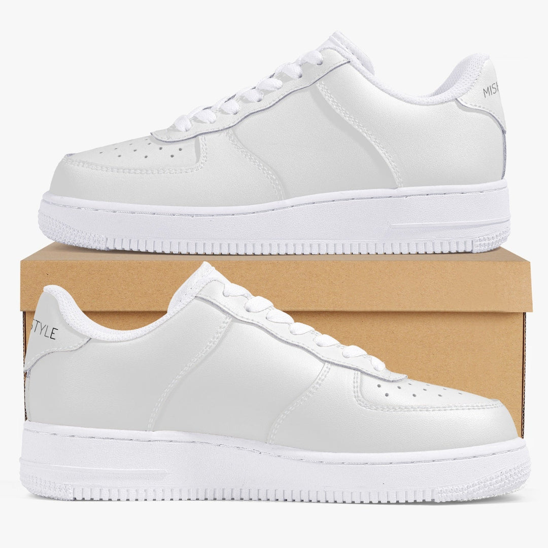 Top Leather Sports Women Sneakers - White