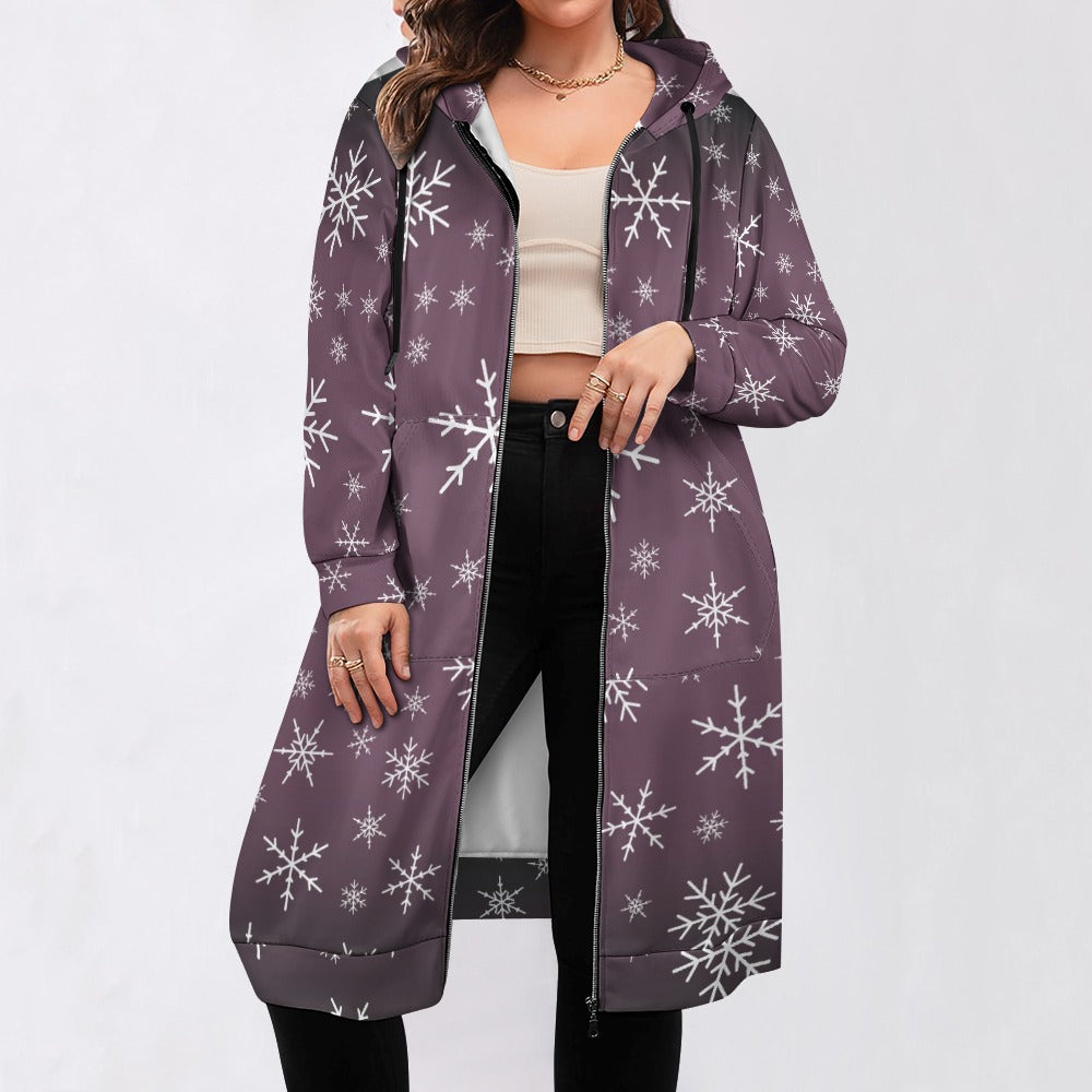 Women's Warm Snow long Hoodie - French Lilac