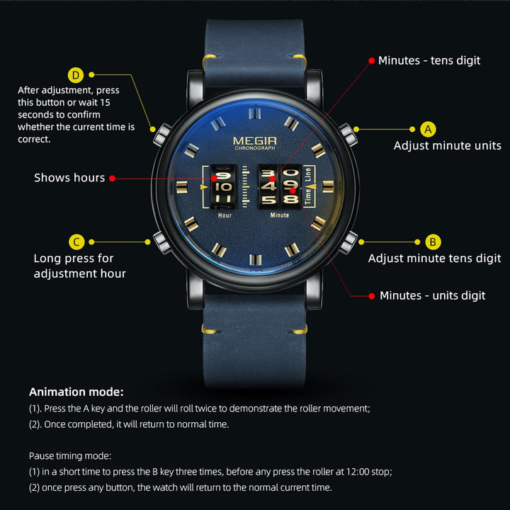 Leather Waterproof Business Quartz Watch
