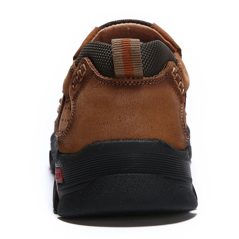 100% Cowhide Leather Handmade Men Casual Shoes - Kink Brown