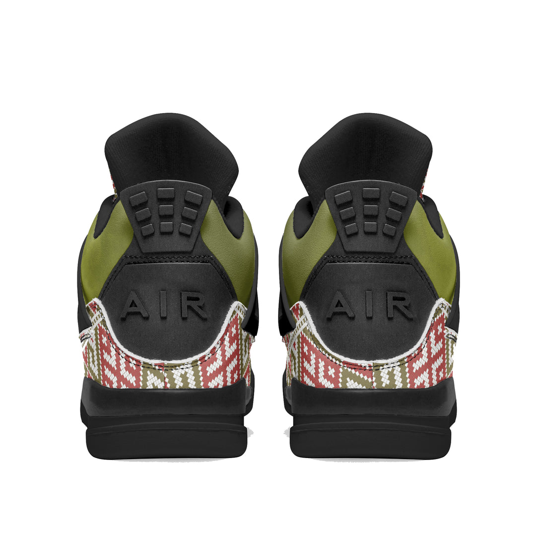 Palestine Embroidery Basketball Sneakers -Olive