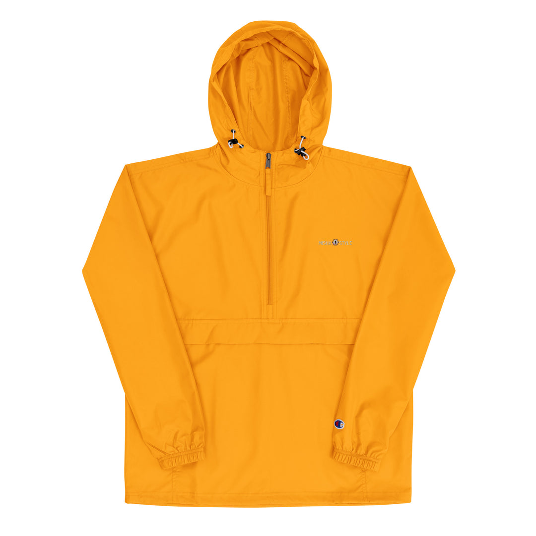 Embroidered Champion Packable Jacket - Orange