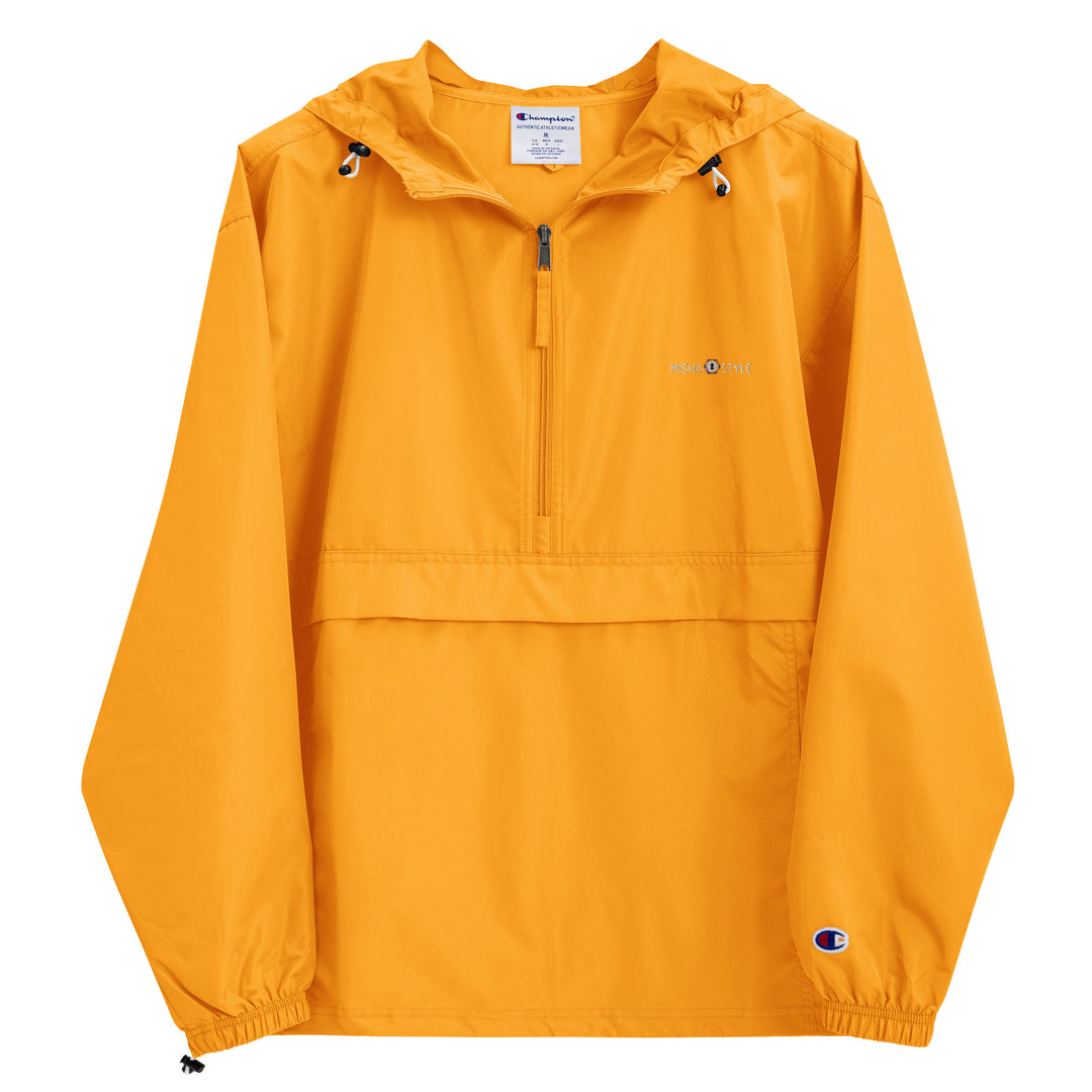 Embroidered Champion Packable Women Jacket - Orange