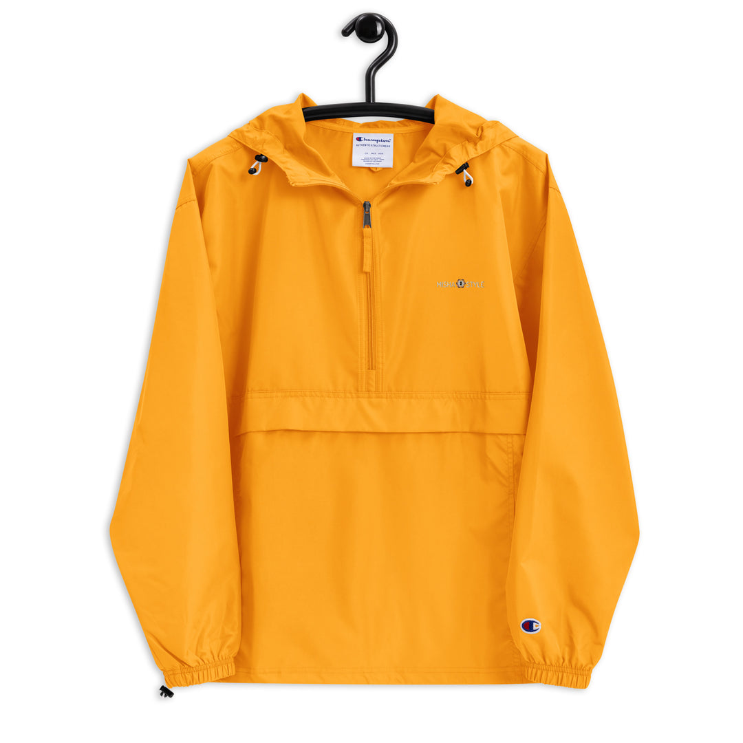 Embroidered Champion Packable Women Jacket - Orange