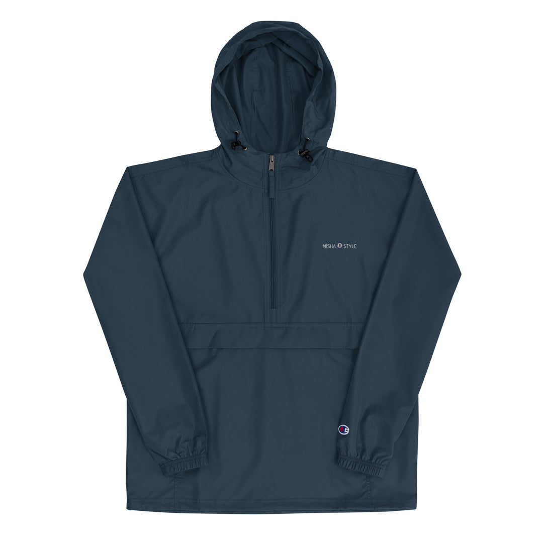 Embroidered Champion Packable Women Jacket - Navy