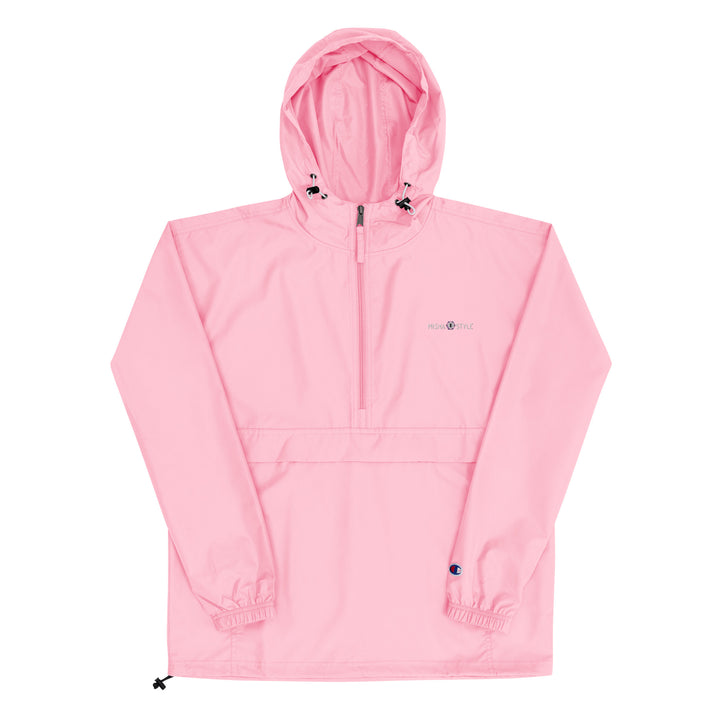 Embroidered Champion Packable Women Jacket - Pink