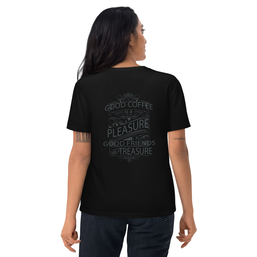 Embroidered Little Monkey Women organic cotton t-shirt - Black