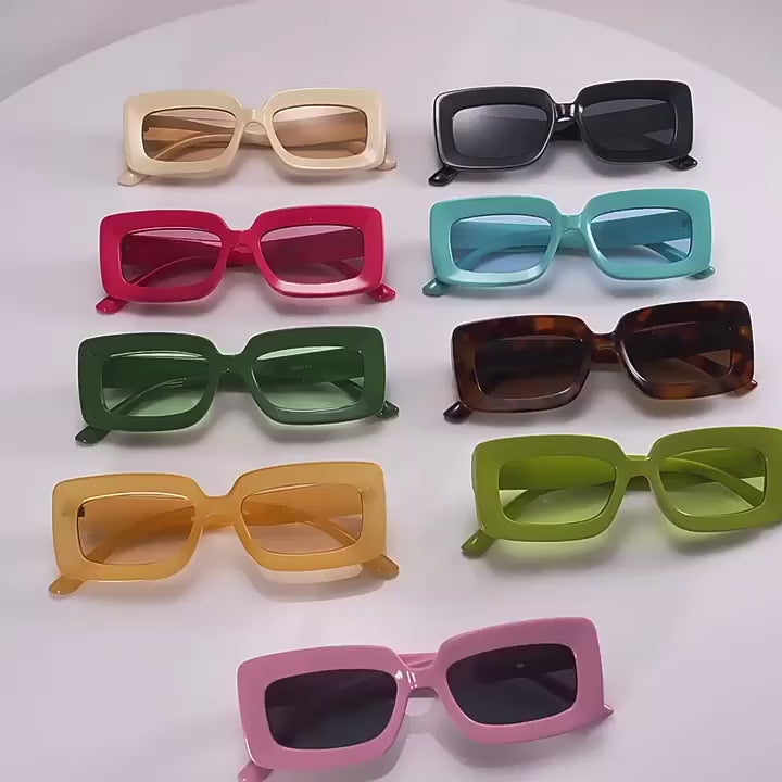 Vintage UV400 Rectangle Frame Sunglasses