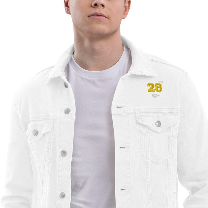 28 Dubstep Men Denim jacket - White - Mishastyle