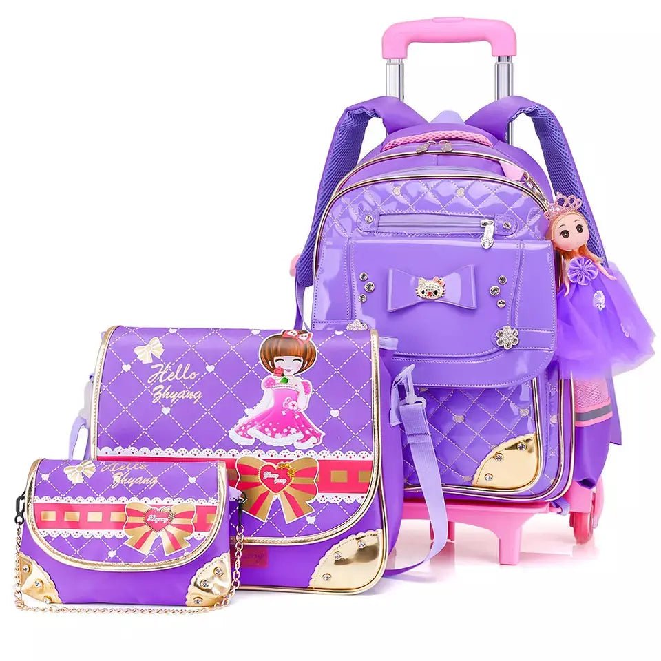 3 in 1 set school bag trolley school bags - Mishastyle