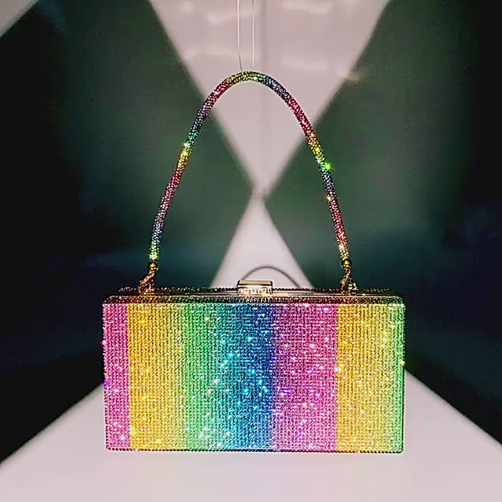 MISHASTYLE Regenbogen-Diamant-Handtasche 