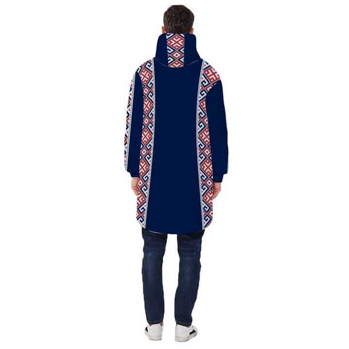 Palestinian Print Embroidery Long Zip Hooded Jackets