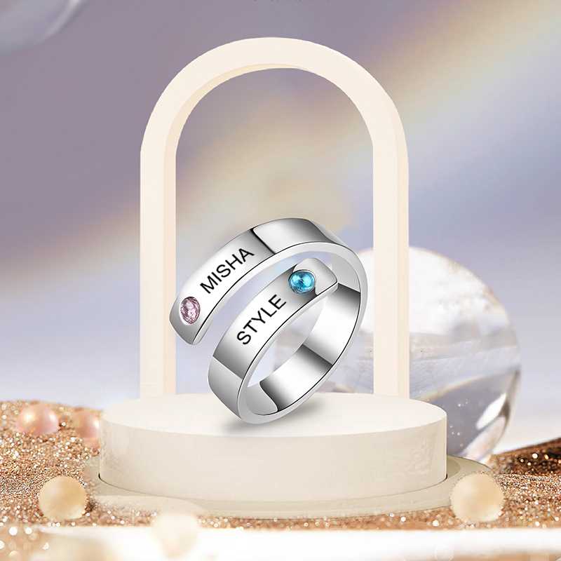 925 Silver Rhinestone Ring Anniversary Gift - Silver - Mishastyle