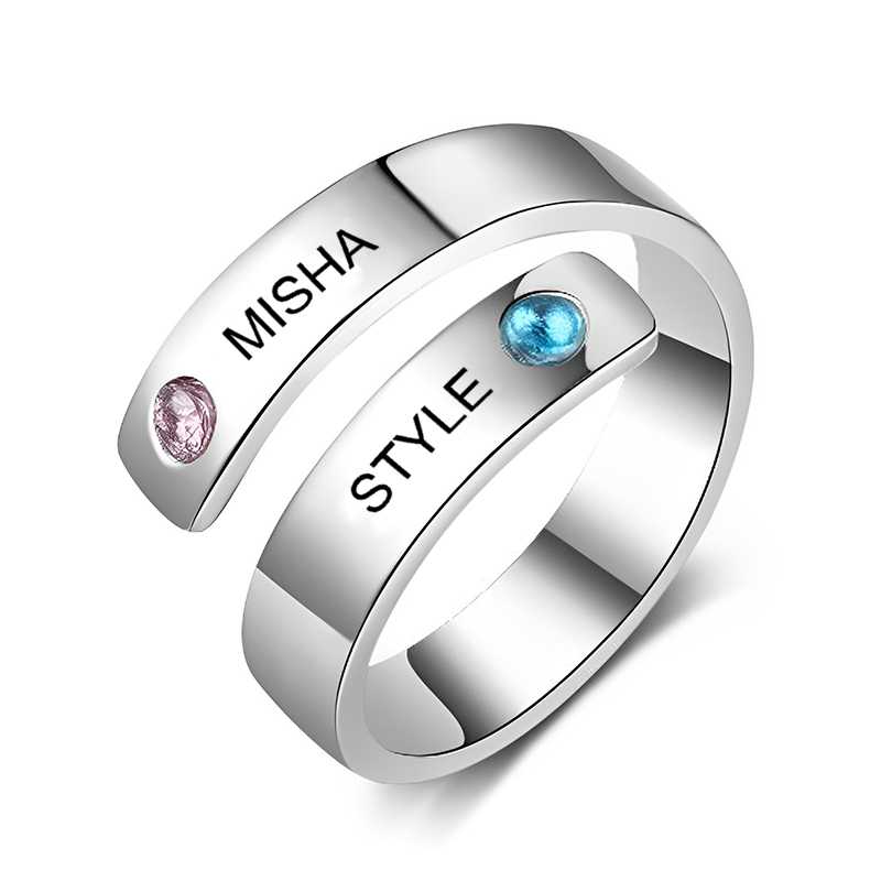 925 Silver Rhinestone Ring Anniversary Gift - Silver - Mishastyle