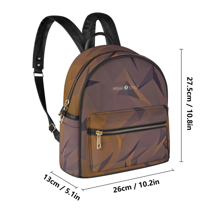 Activity Casual PU Backpack - Crystal Brown - Mishastyle