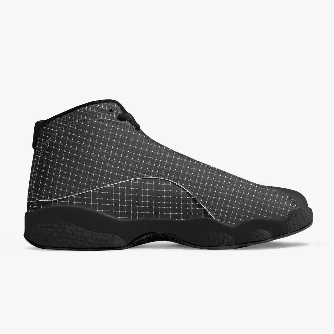 Black Sole High-Top Leather Basketball Sneakers - lady - Mishastyle