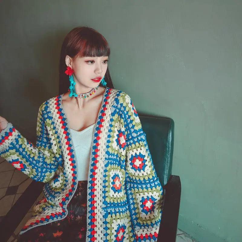 Breathable Handmade knitting Long Jacket - Mishastyle