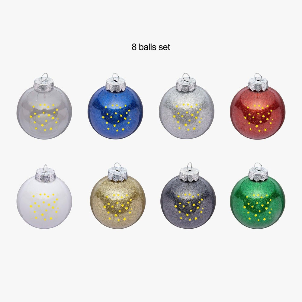 Christmas 8 Balls Set Stars Ornaments - Mishastyle