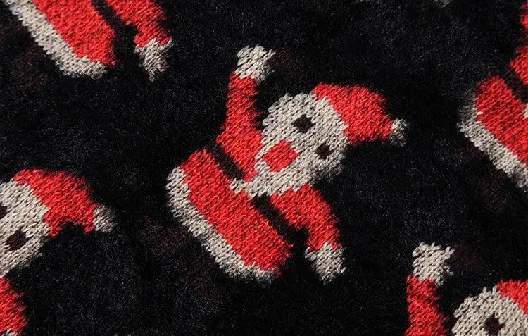 Christmas Santa Claus Women Sweater - Black - Mishastyle