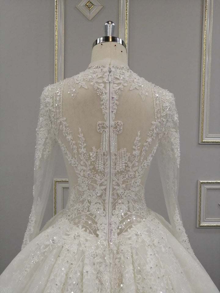 Crystal Heavy High Quality Wedding Dress - Mishastyle