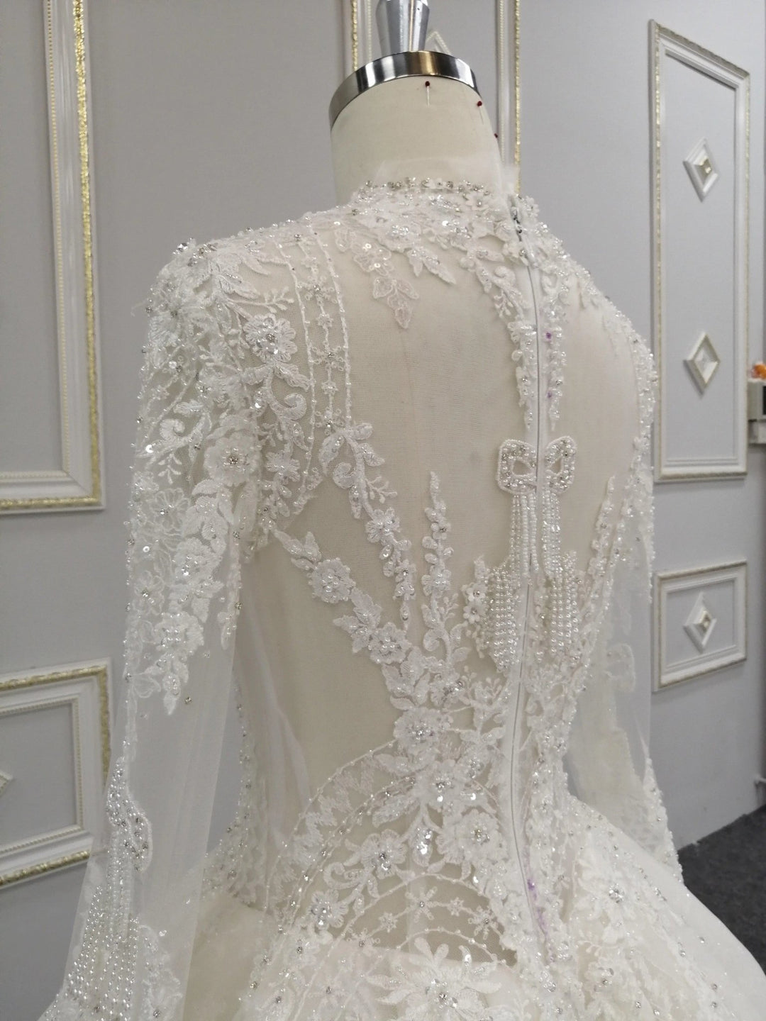 Crystal Heavy High Quality Wedding Dress - Mishastyle