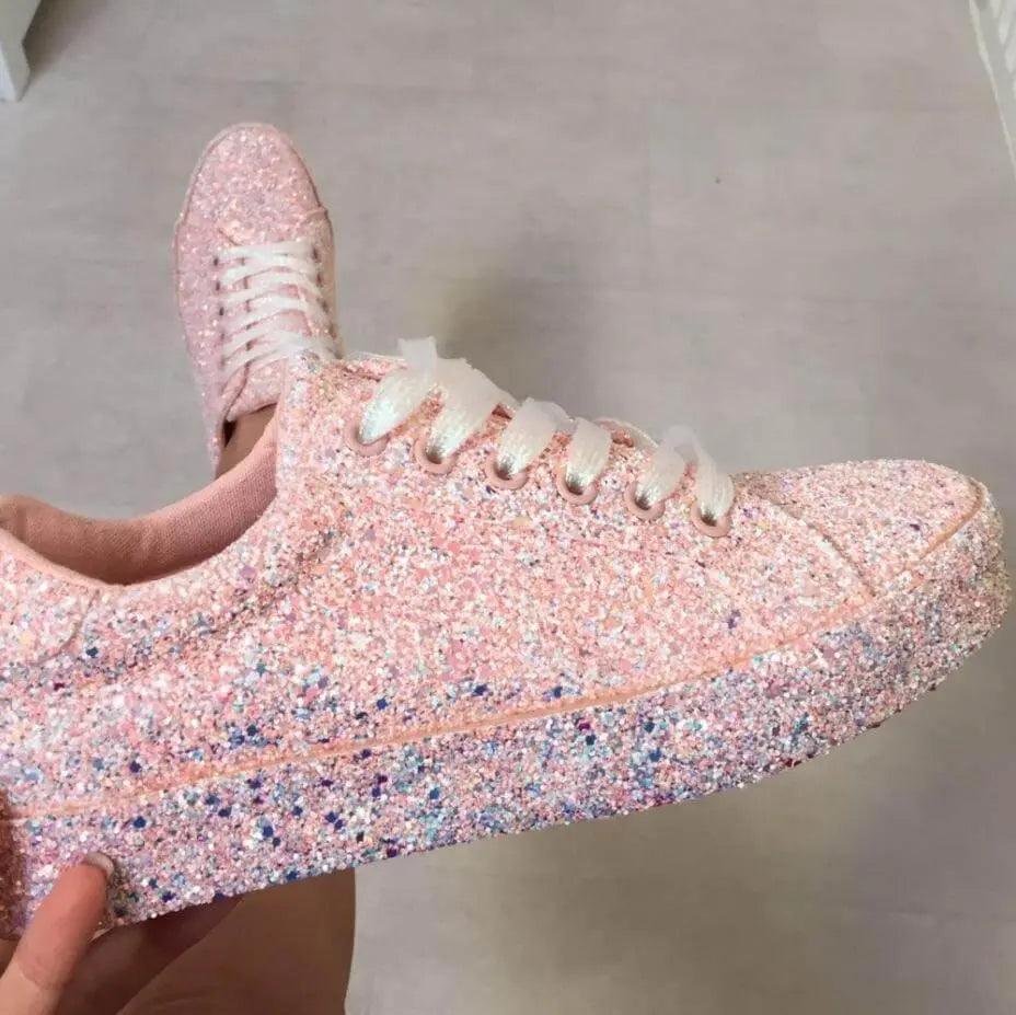 Crystal Vulcanize Glitter Sneakers - Mishastyle