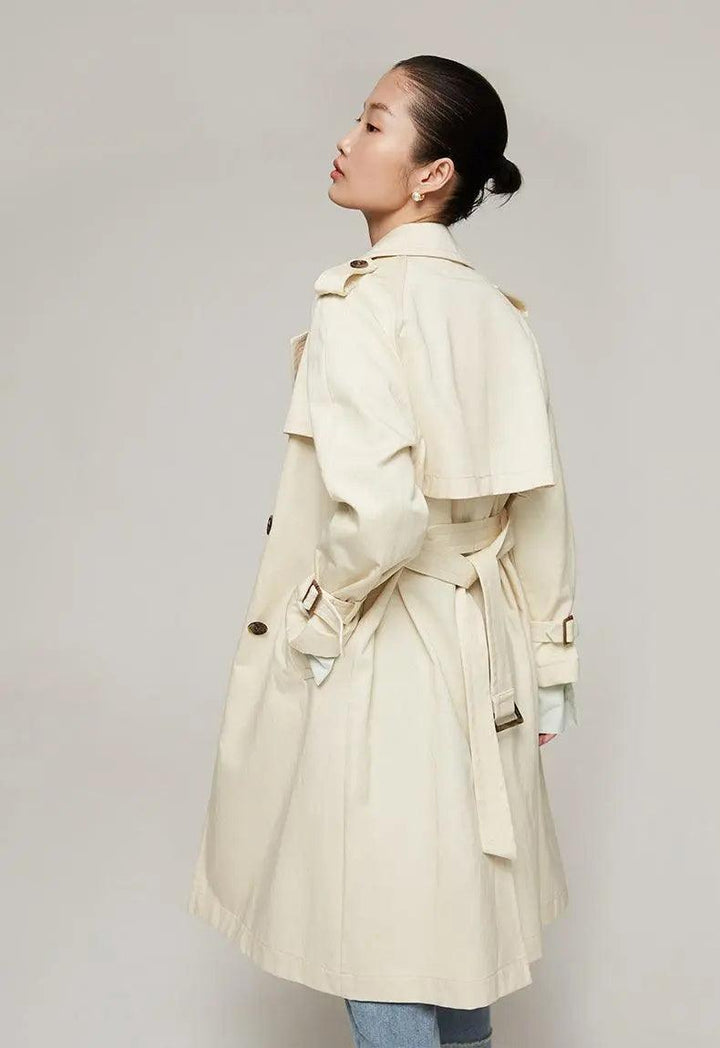 Double Breasted Trench Thick Coat - Mishastyle