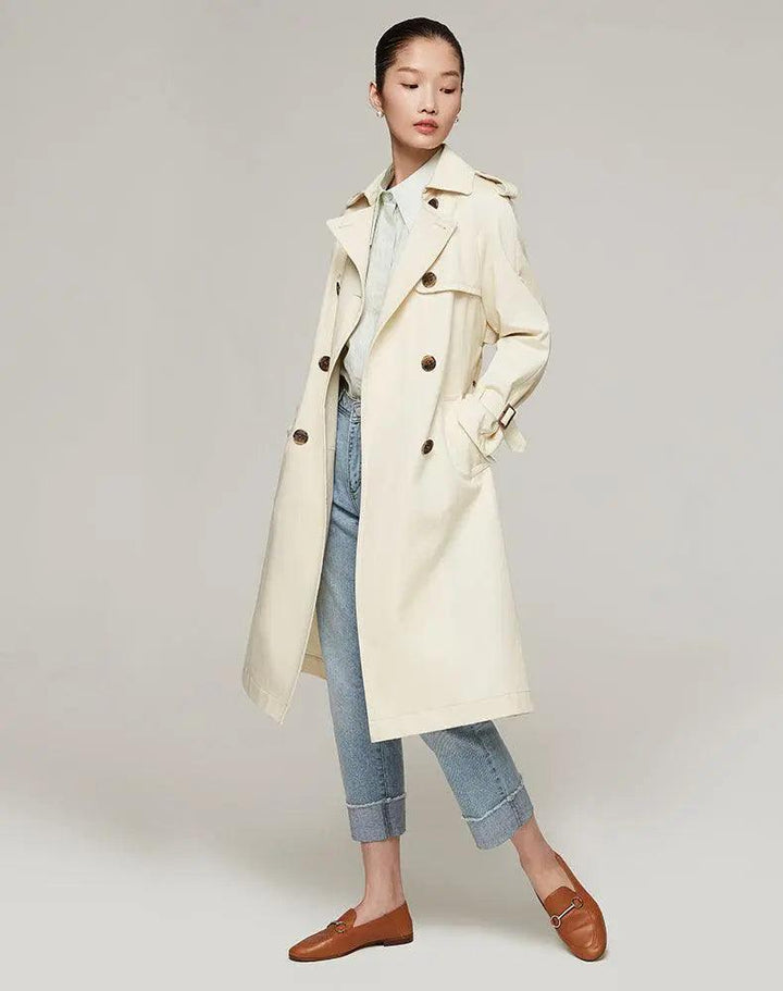 Double Breasted Trench Thick Coat - Mishastyle