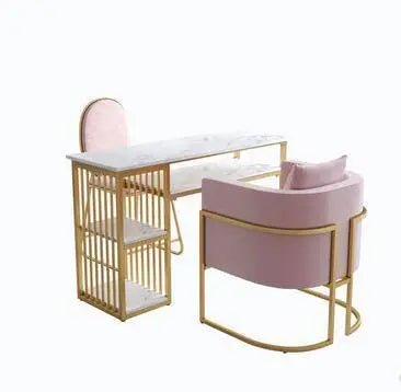 Double marble manicure Table and chair set - Mishastyle