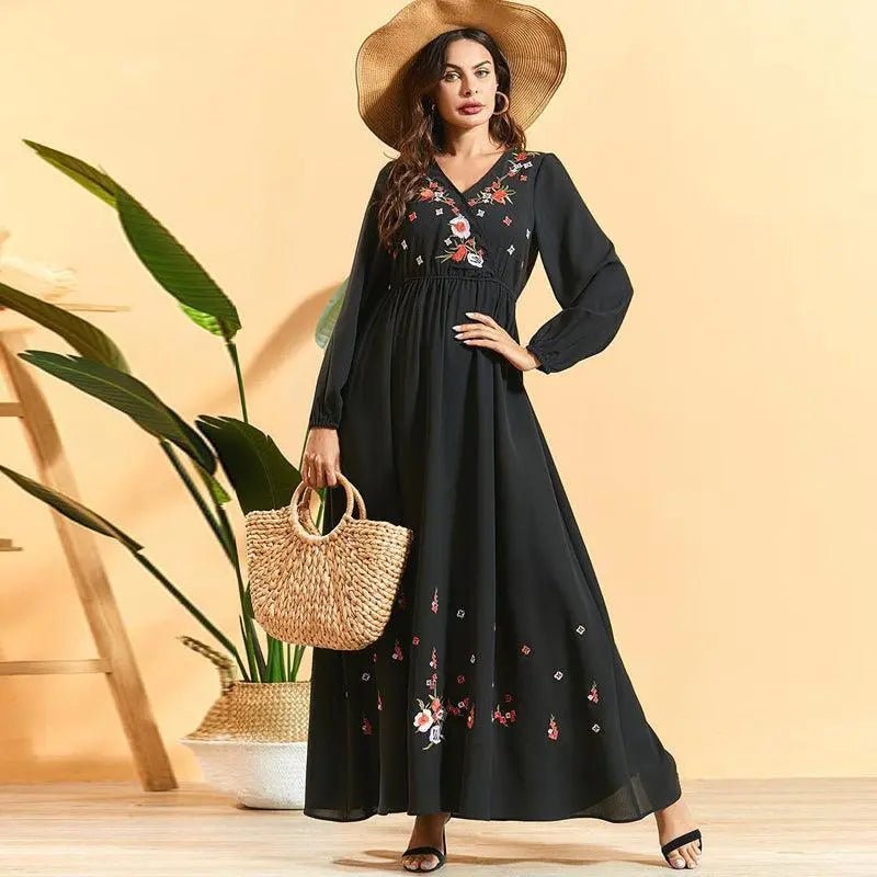 Embroidered Plus Size Casual Dresses - Mishastyle