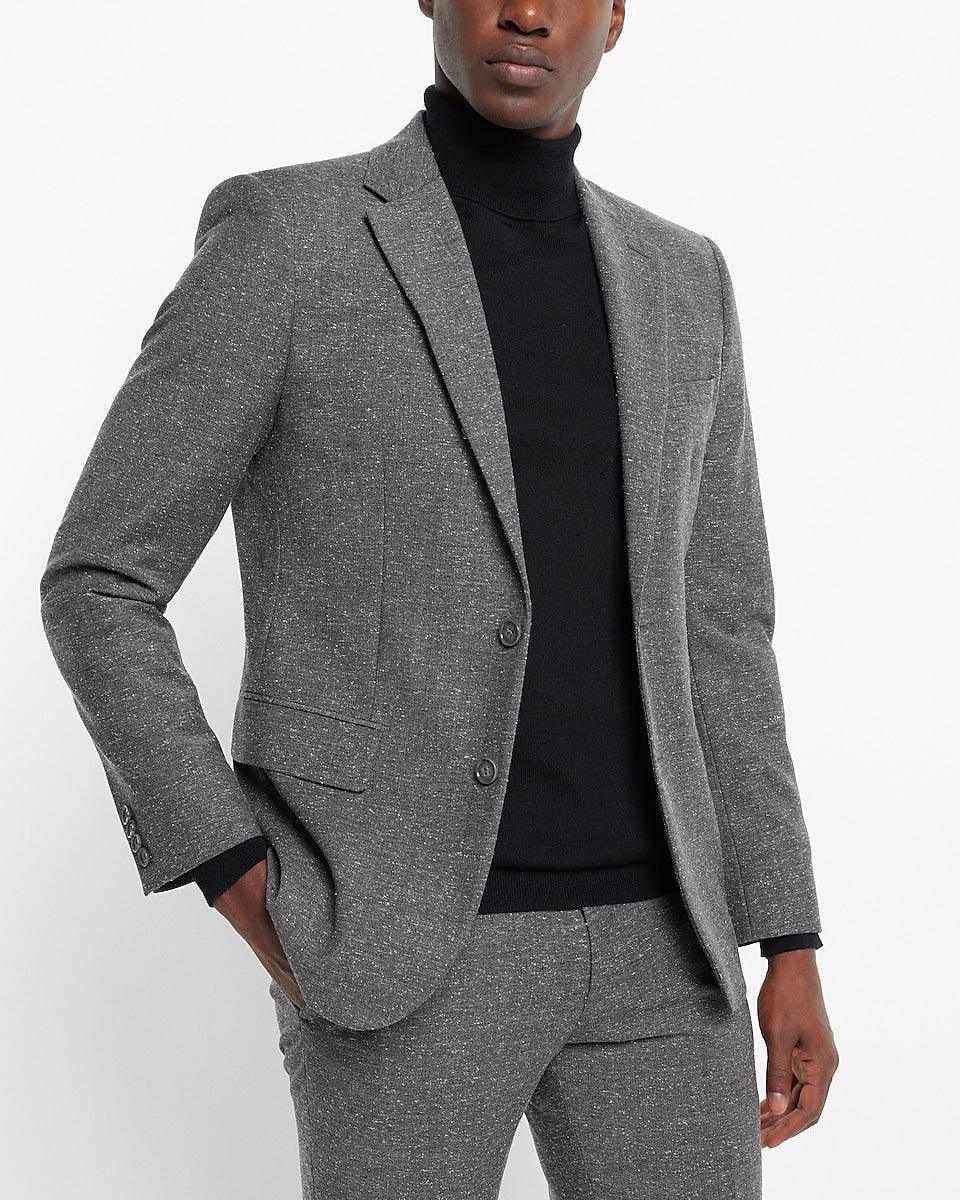 Extra Slim Charcoal Wool-blend Suit - Mishastyle
