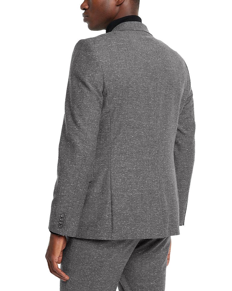 Extra Slim Charcoal Wool-Blend Suit Jacket - Mishastyle