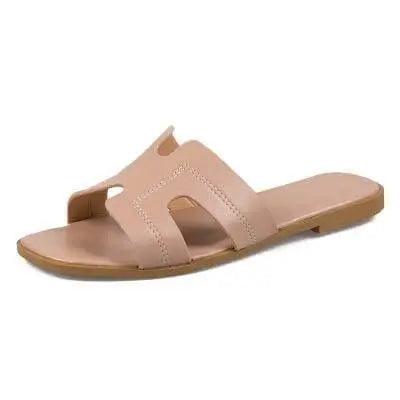 Fancy leather Outdoor Flat Slide - Mishastyle