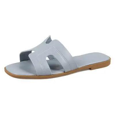 Fancy leather Outdoor Flat Slide - Mishastyle