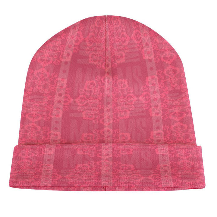 Floral knitted hat - Pink - Mishastyle